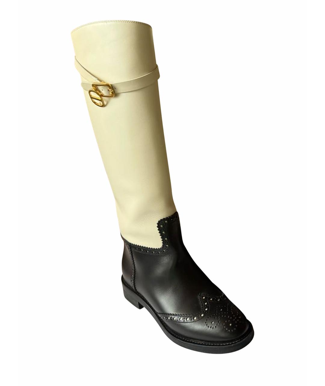 CHRISTIAN DIOR Белые кожаные сапоги, фото 1