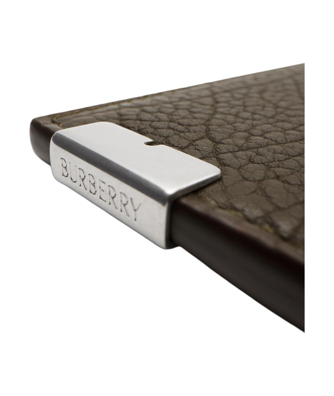 BURBERRY Коричневый кожаный кардхолдер, фото 3