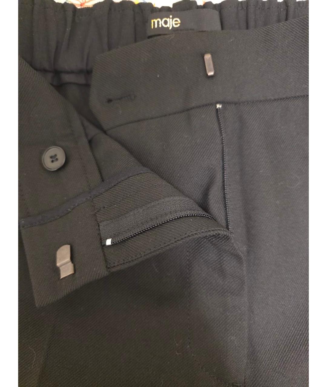 MAJE Черные полиэстеровые прямые брюки, фото 4