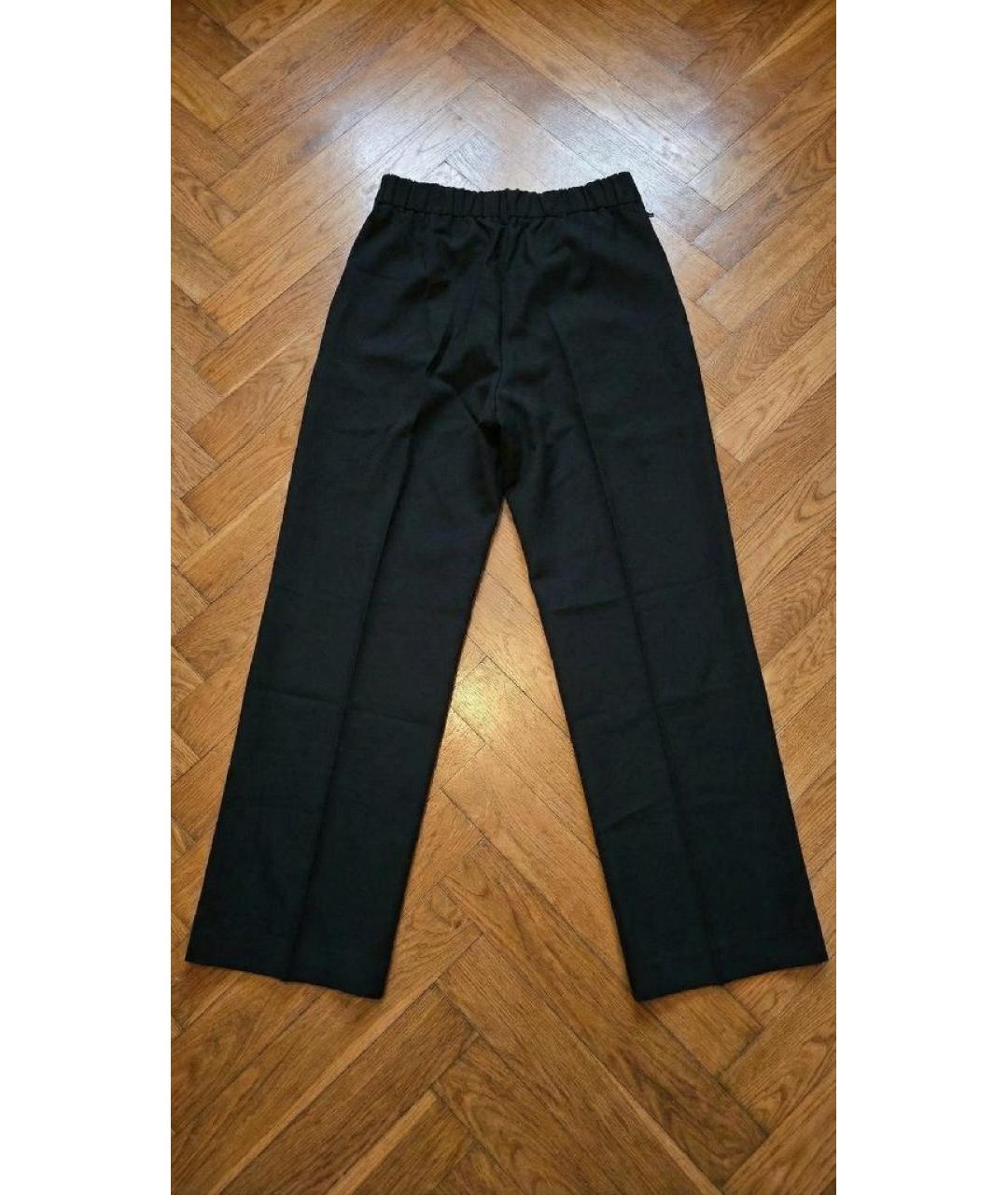 MAJE Черные полиэстеровые прямые брюки, фото 2