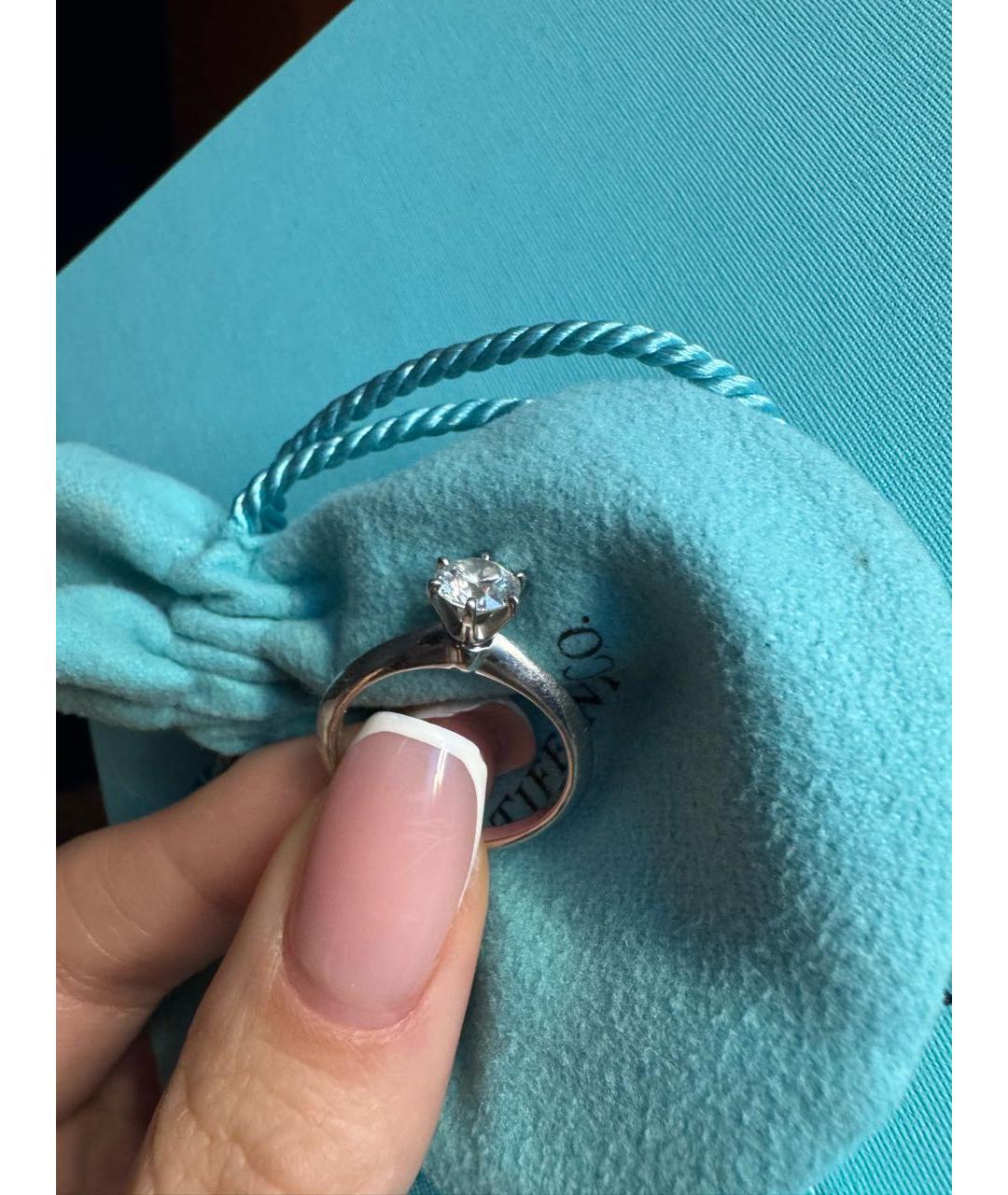 TIFFANY&CO Серебряное платиновое кольцо, фото 6