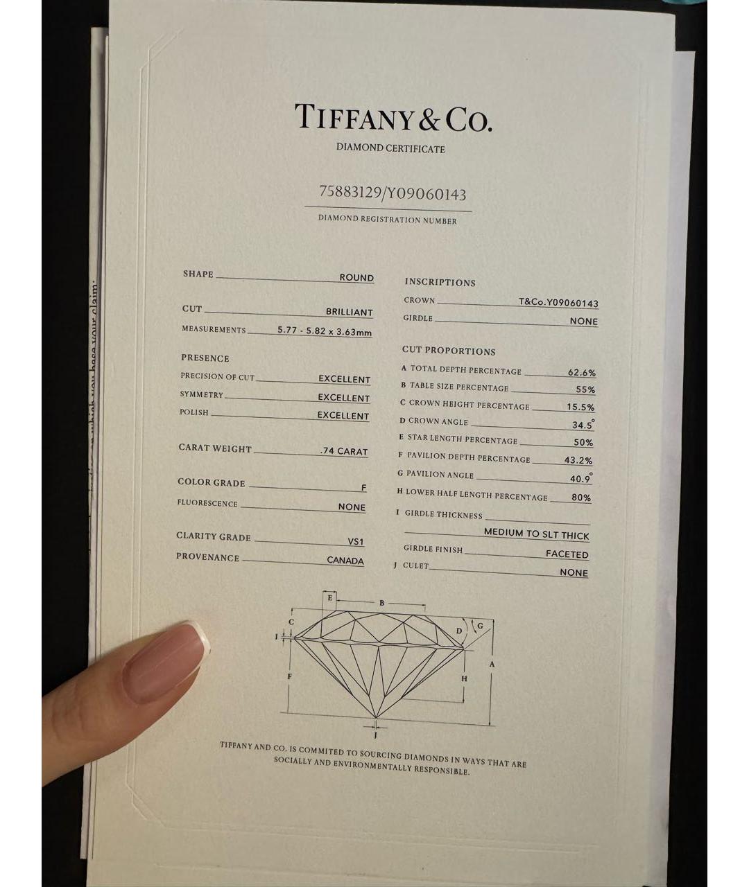 TIFFANY&CO Серебряное платиновое кольцо, фото 7