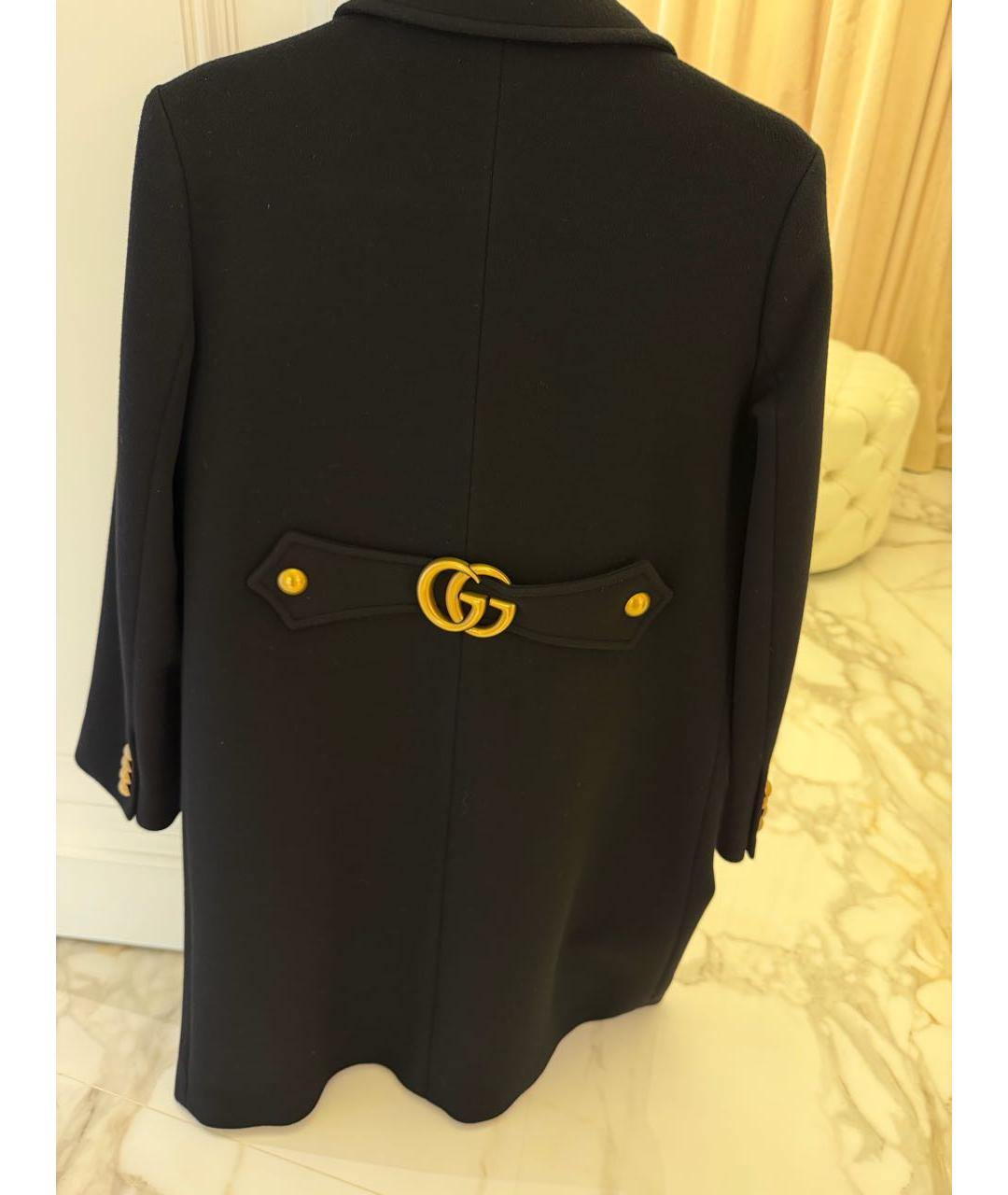 GUCCI Черное шерстяное пальто, фото 3