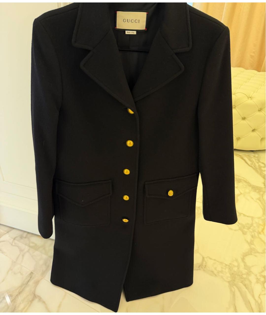 GUCCI Черное шерстяное пальто, фото 5