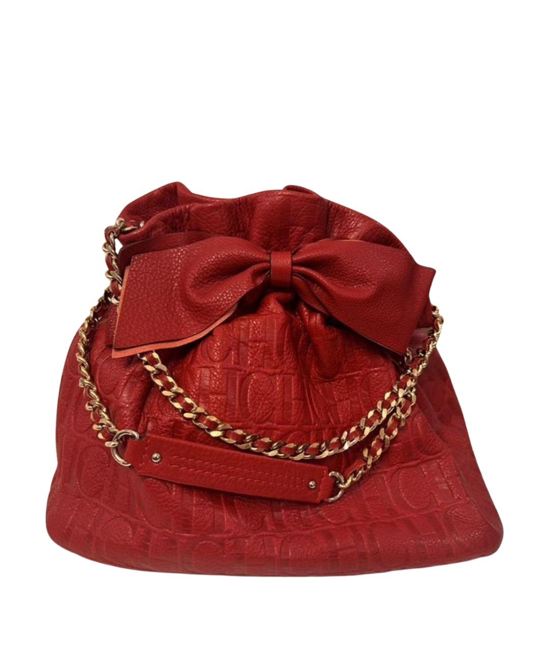 CAROLINA HERRERA Красная кожаная сумка через плечо, фото 1