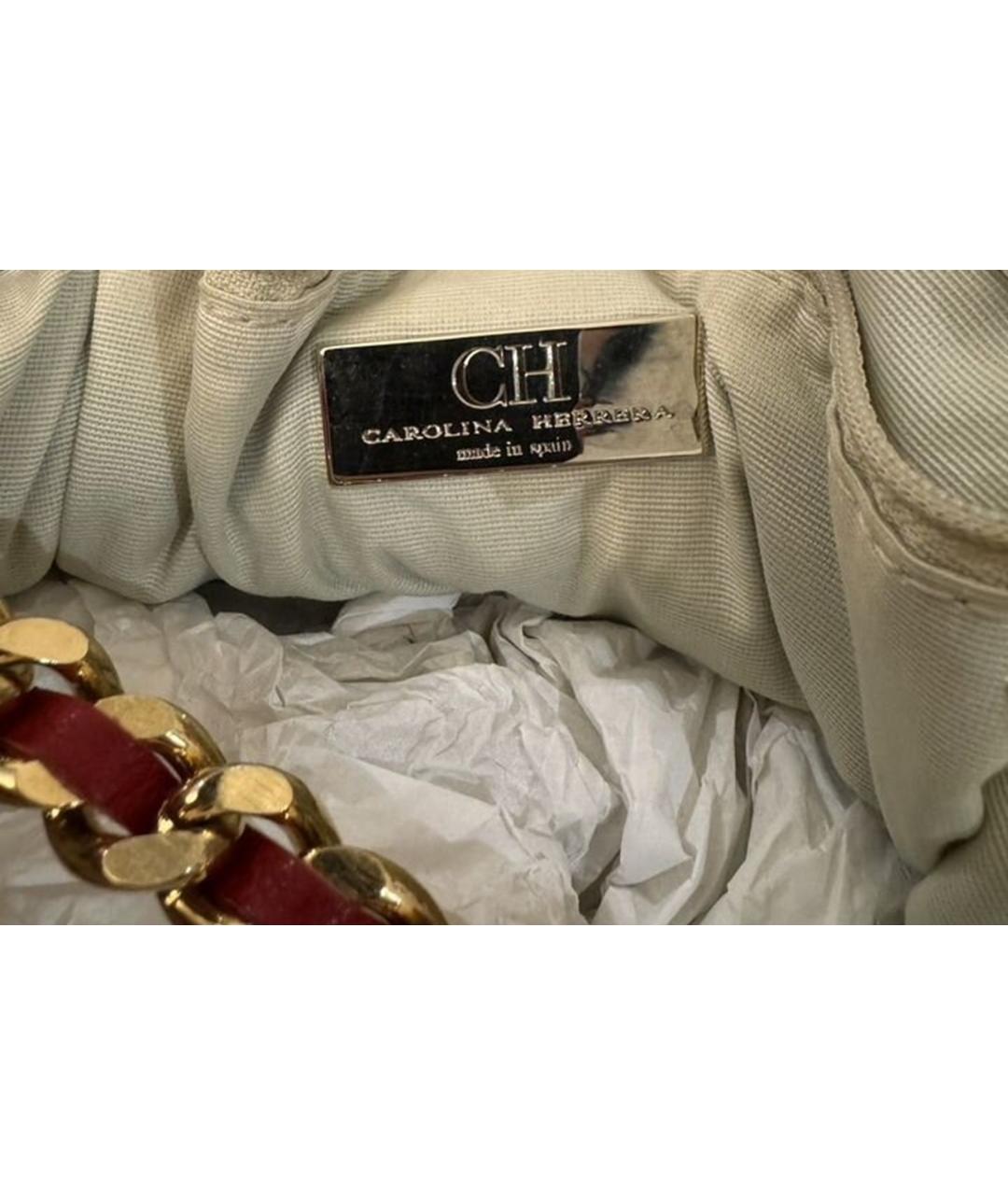 CAROLINA HERRERA Красная кожаная сумка через плечо, фото 4