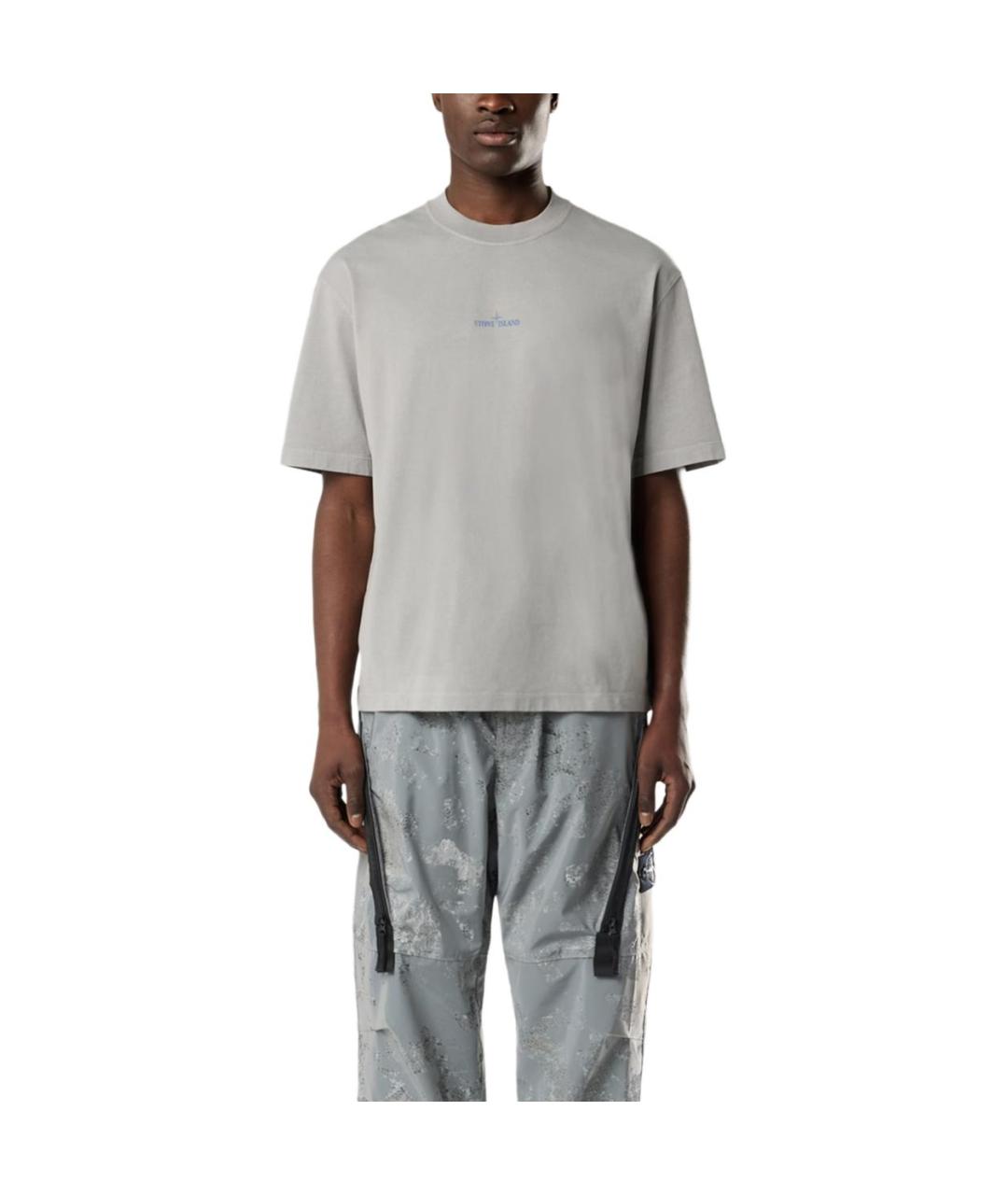 STONE ISLAND Серая футболка, фото 3