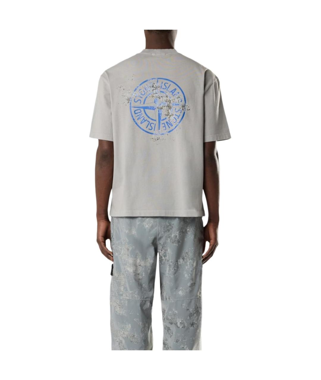 STONE ISLAND Серая футболка, фото 4