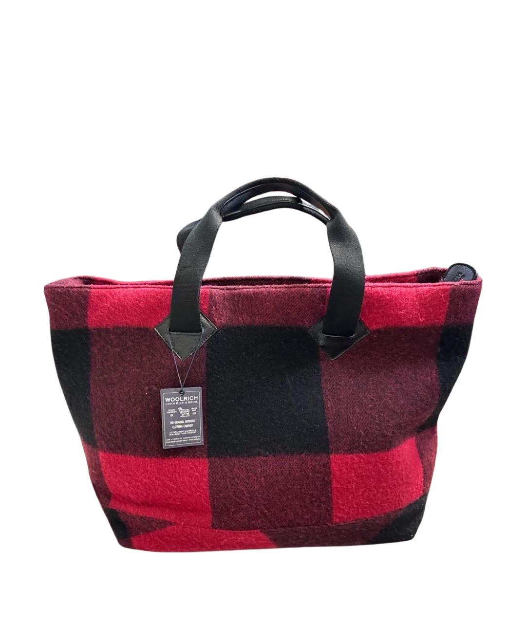 WOOLRICH Красная шерстяная сумка тоут, фото 1
