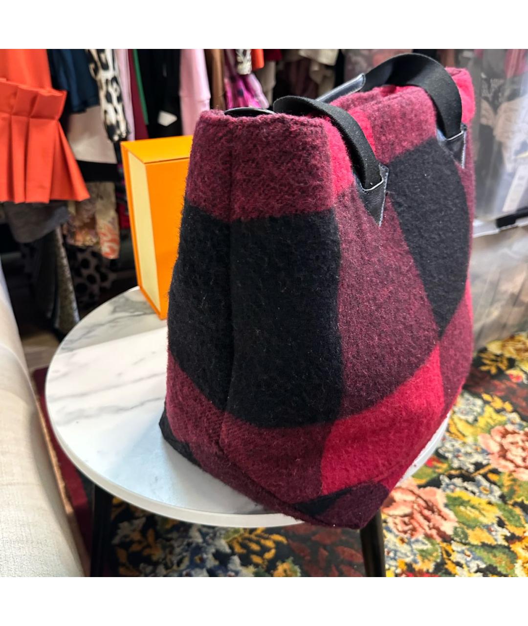 WOOLRICH Красная шерстяная сумка тоут, фото 2