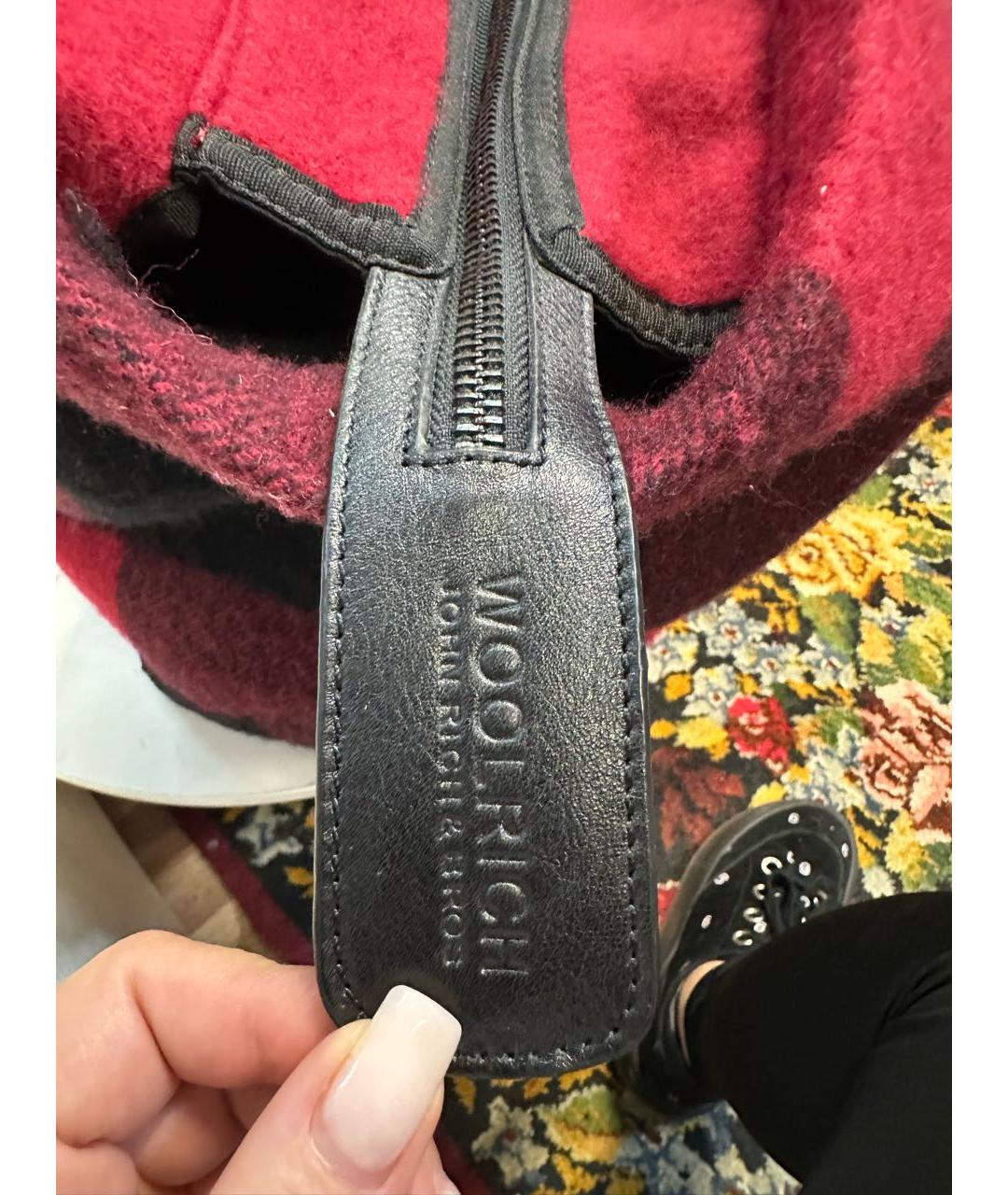 WOOLRICH Красная шерстяная сумка тоут, фото 5