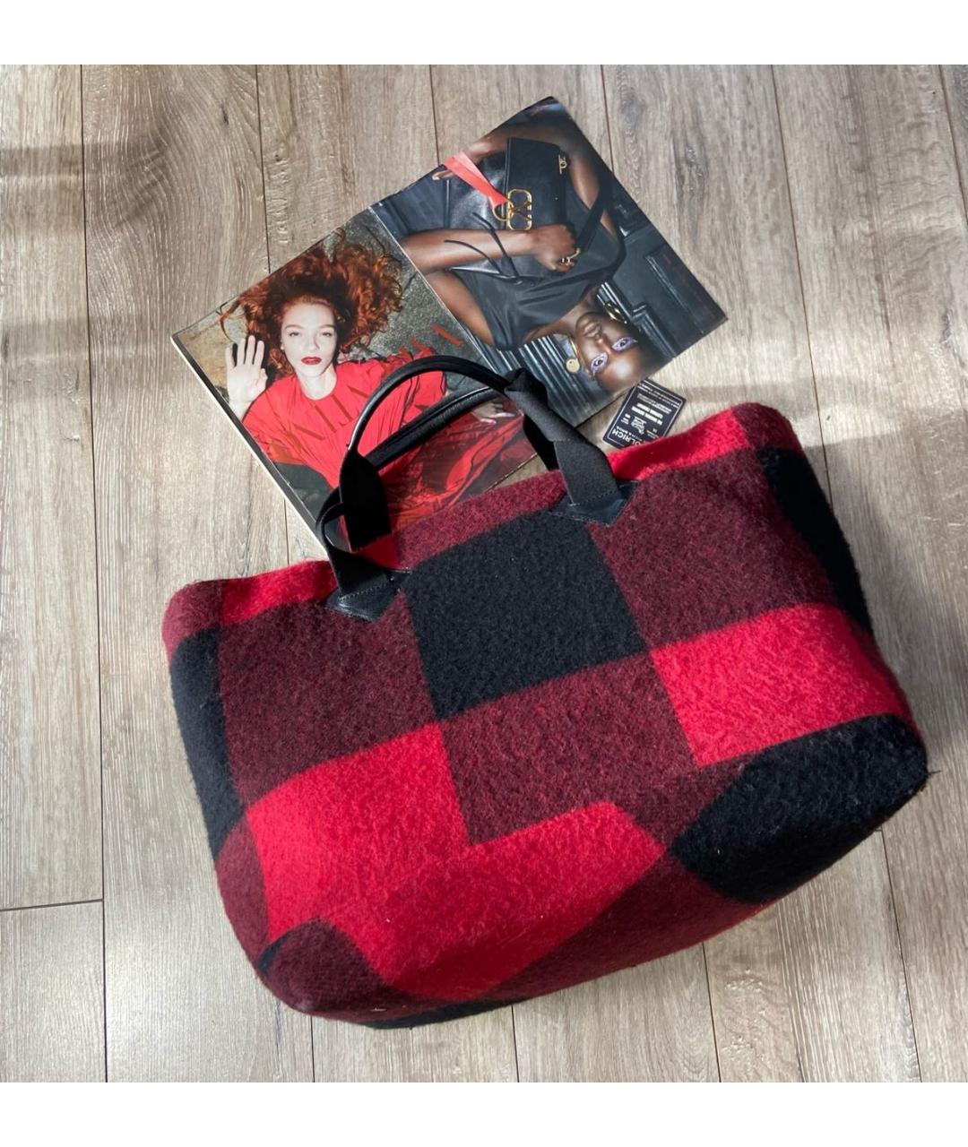 WOOLRICH Красная шерстяная сумка тоут, фото 3