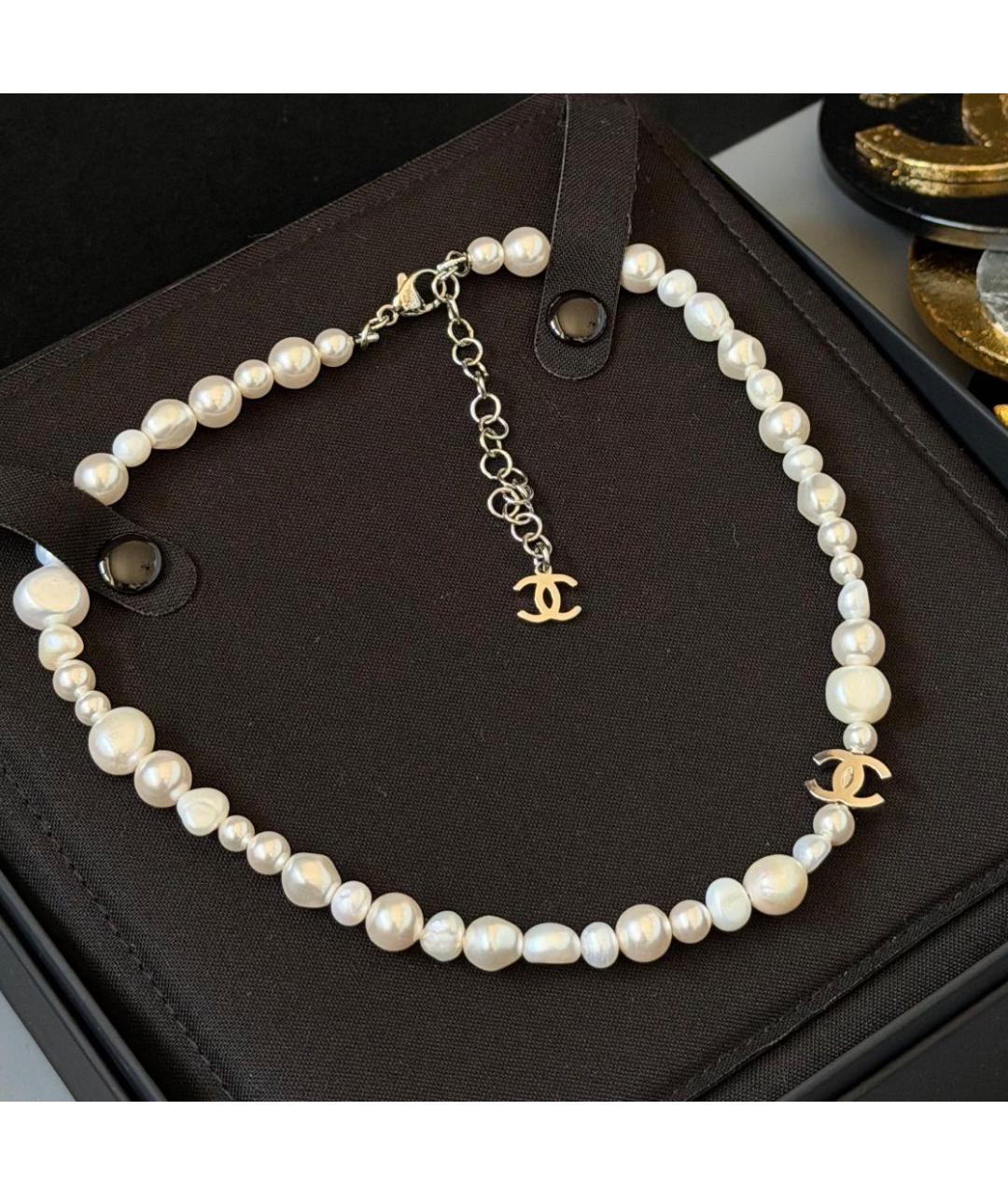 CHANEL Белое жемчужное колье, фото 2