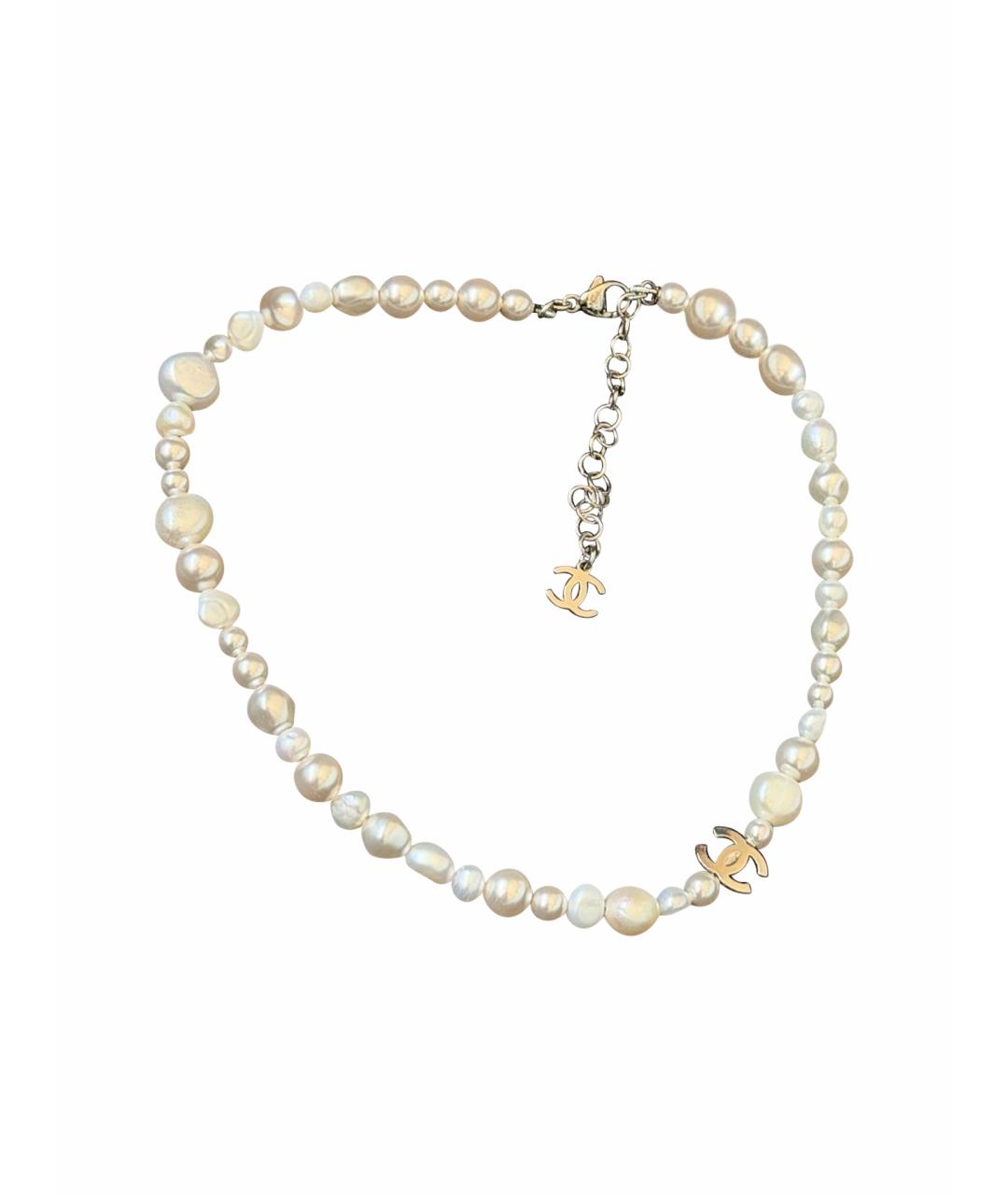 CHANEL Белое жемчужное колье, фото 1