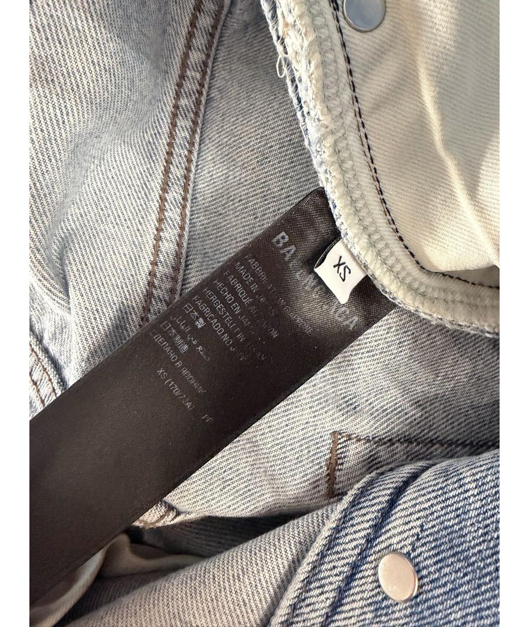 BALENCIAGA Голубые хлопковые прямые джинсы, фото 4