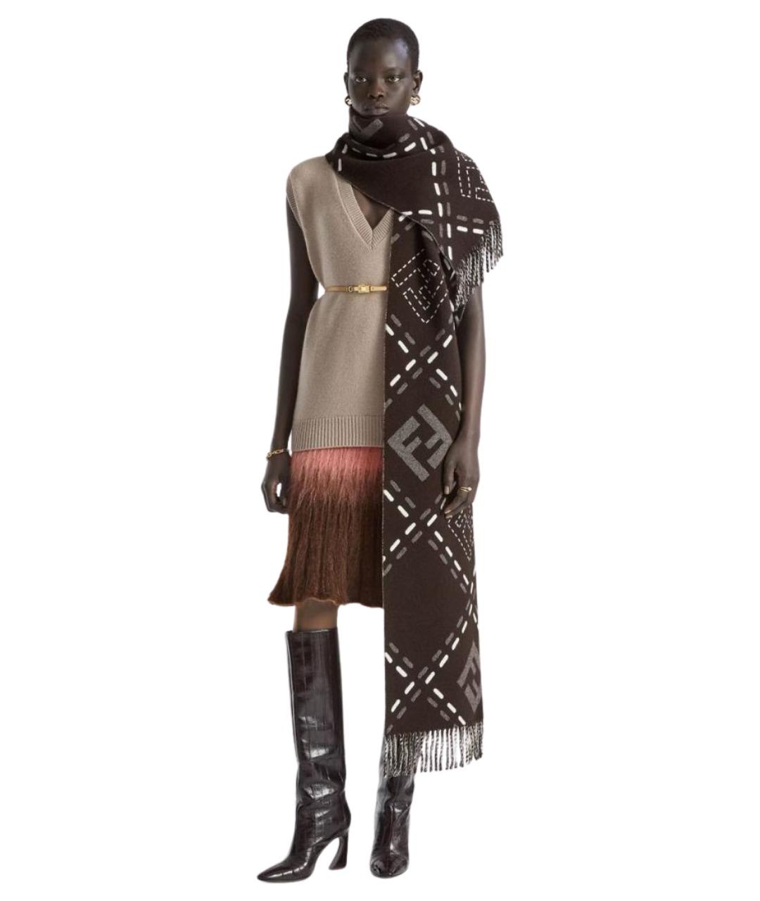 FENDI Бежевая кашемировая жилетка, фото 2