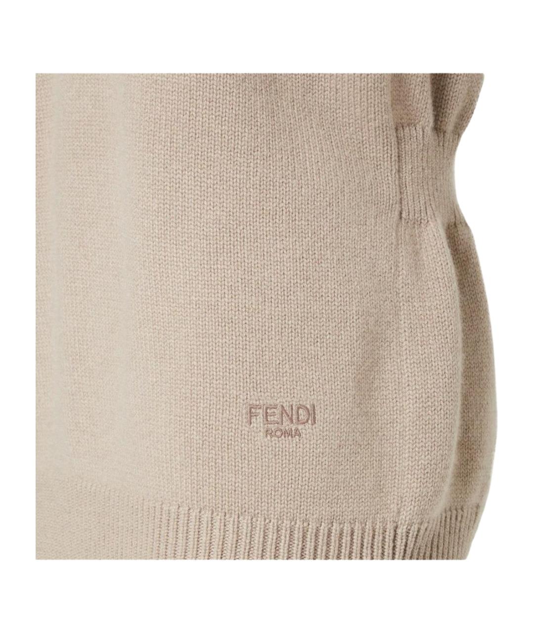 FENDI Бежевая кашемировая жилетка, фото 4