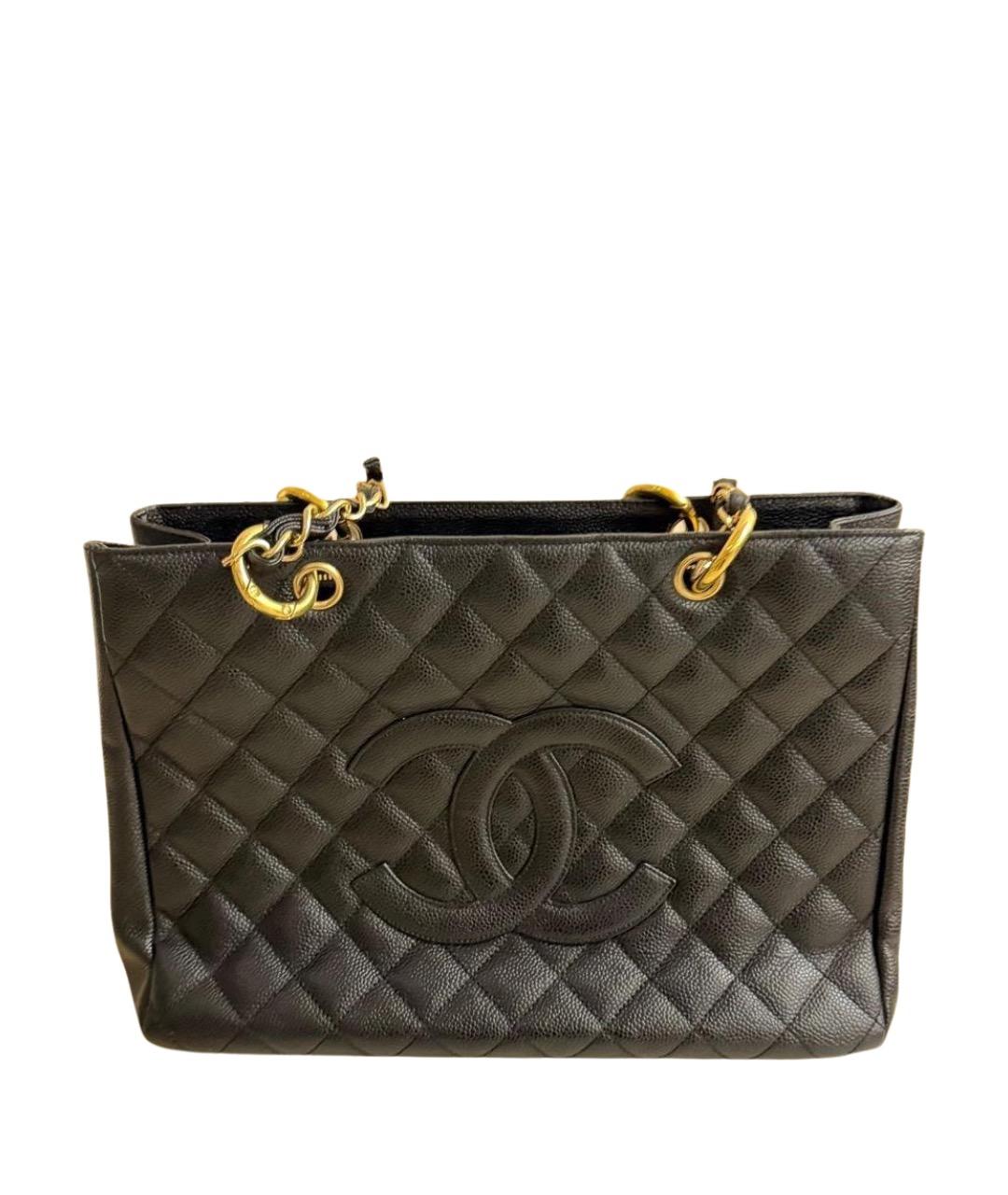 CHANEL Черная кожаная сумка тоут, фото 1