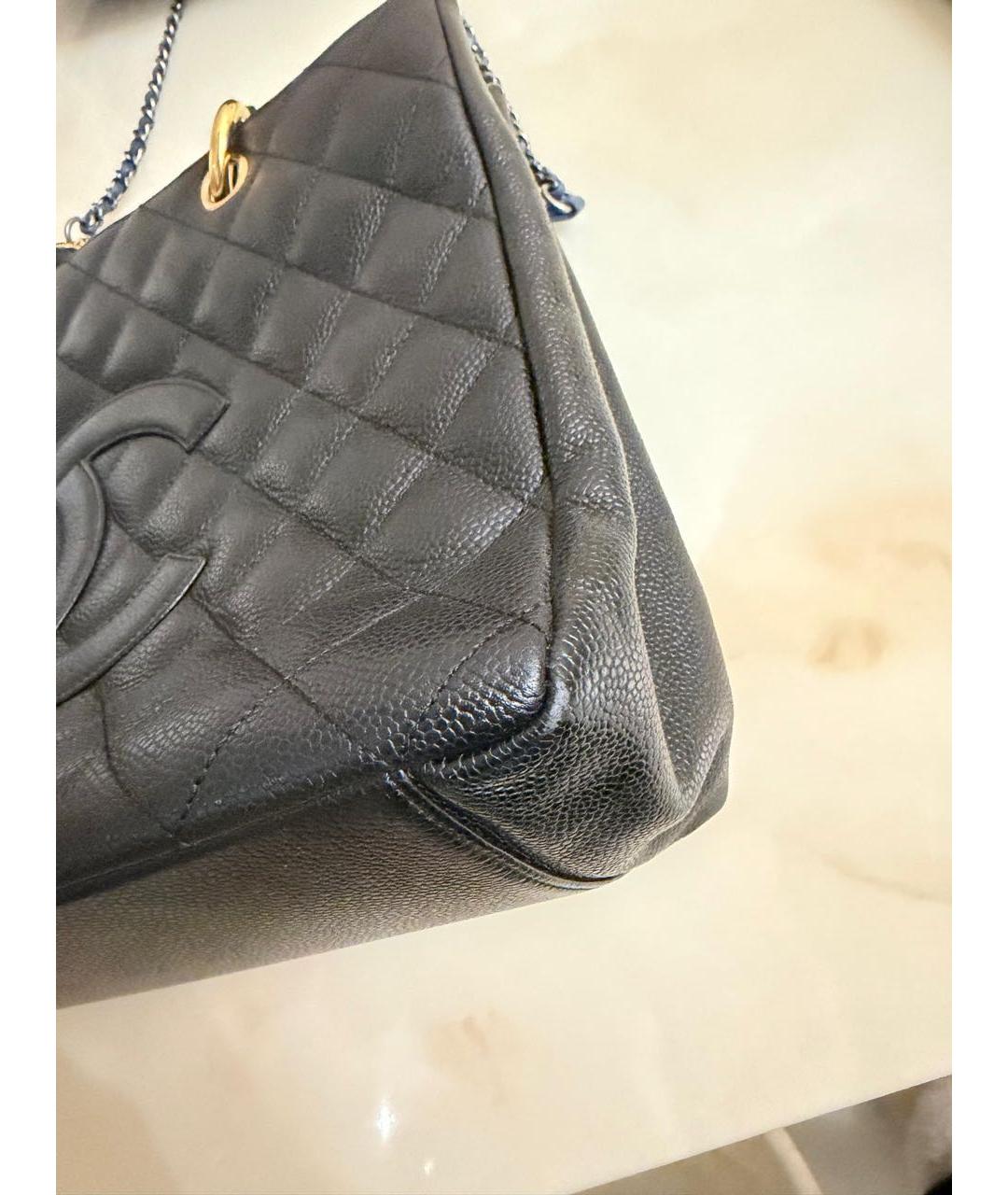 CHANEL Черная кожаная сумка тоут, фото 2