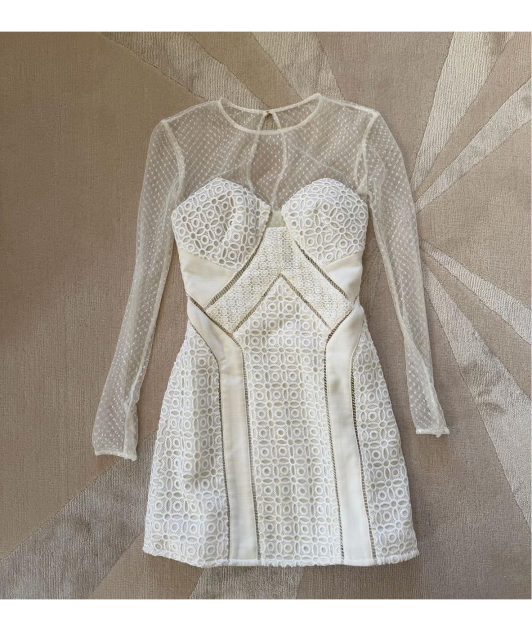 SELF-PORTRAIT Белое полиэстеровое коктейльное платье, фото 4