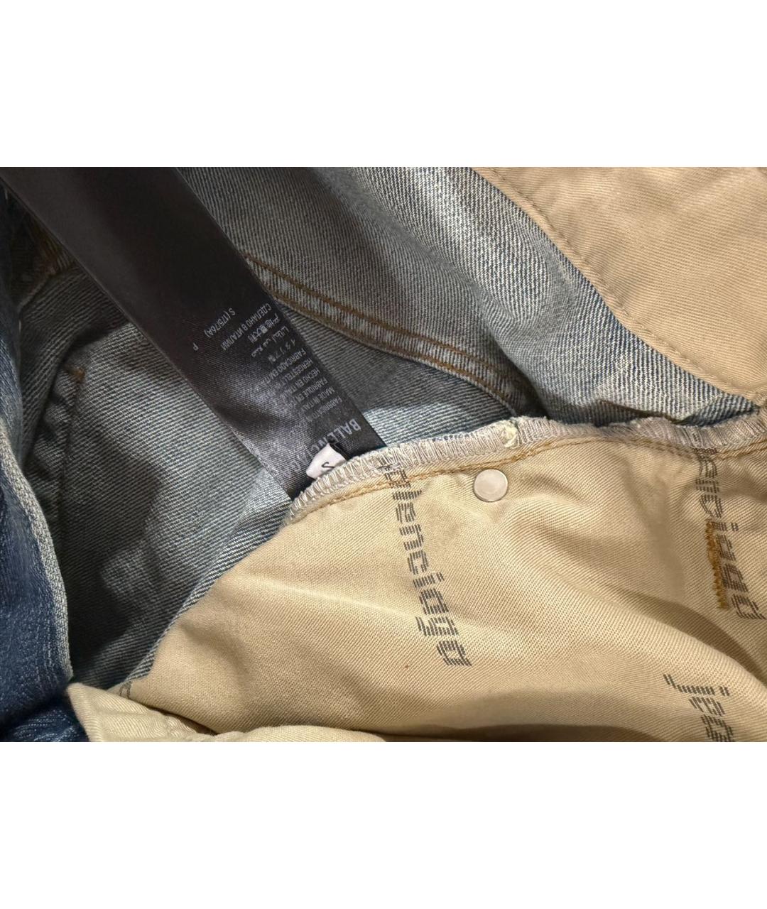 BALENCIAGA Серые хлопковые прямые джинсы, фото 4