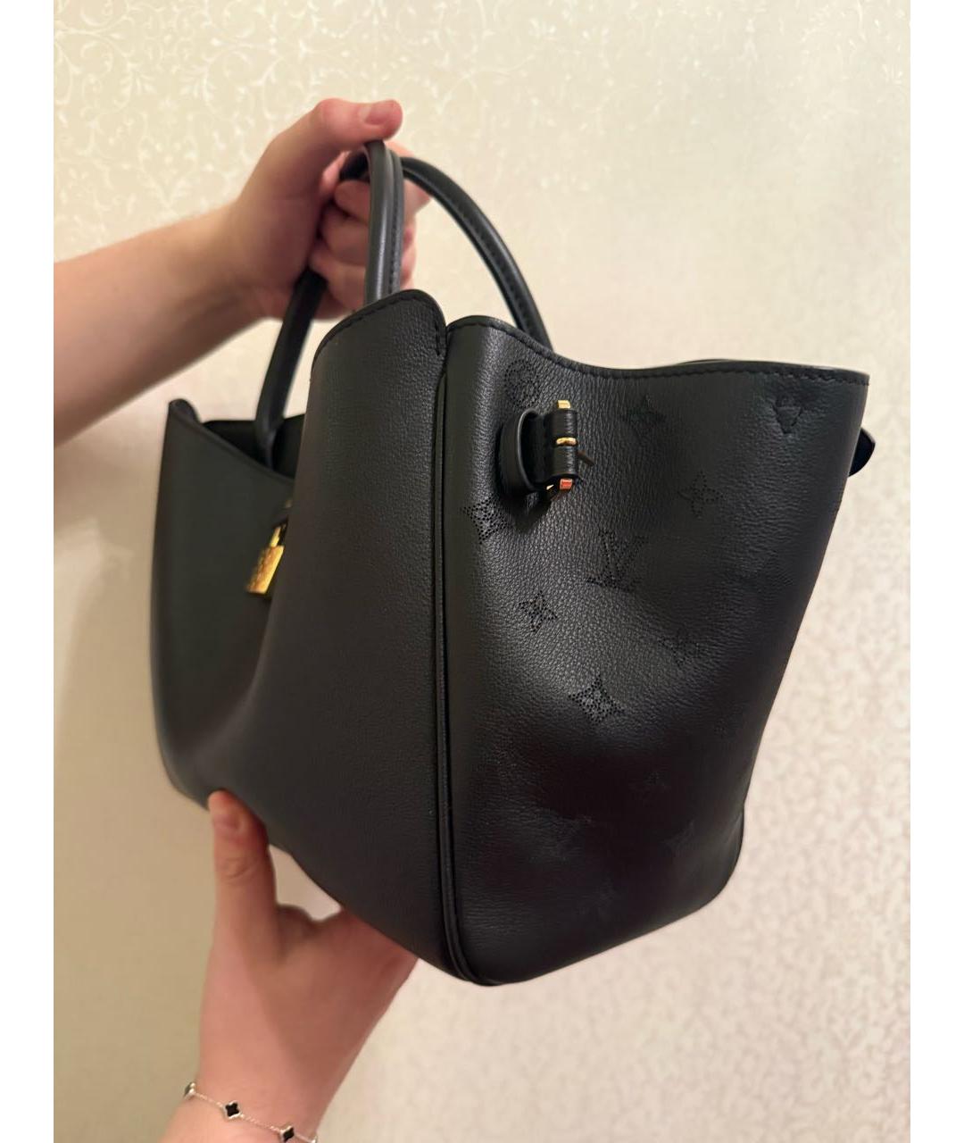 LOUIS VUITTON Черная кожаная сумка тоут, фото 2