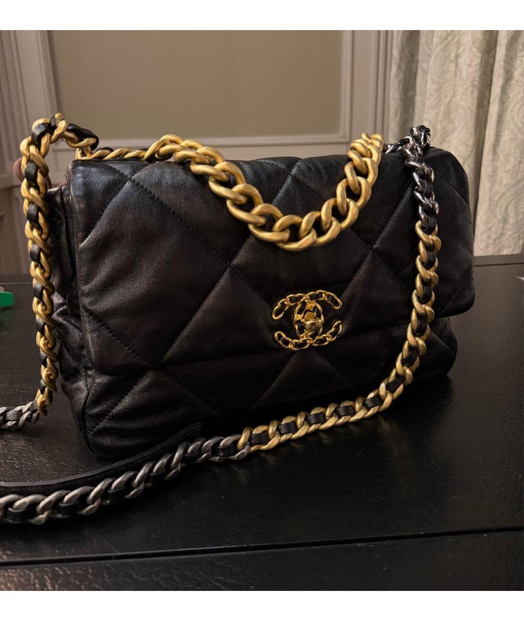 CHANEL Черная кожаная сумка через плечо, фото 8