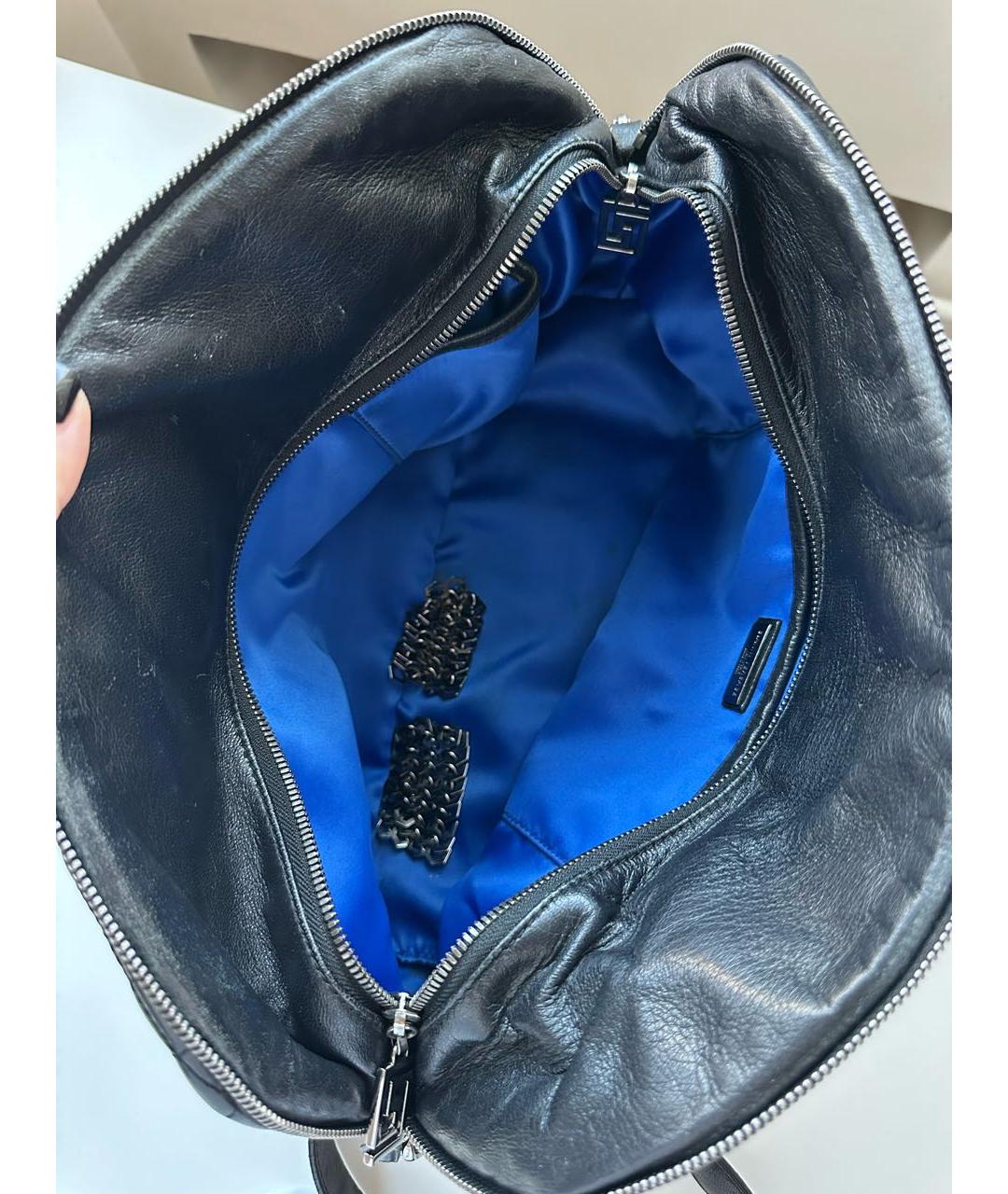 VERSACE Черная кожаная сумка через плечо, фото 3