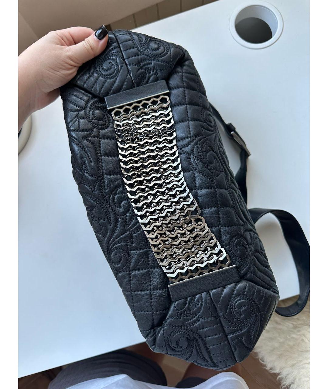 VERSACE Черная кожаная сумка через плечо, фото 5