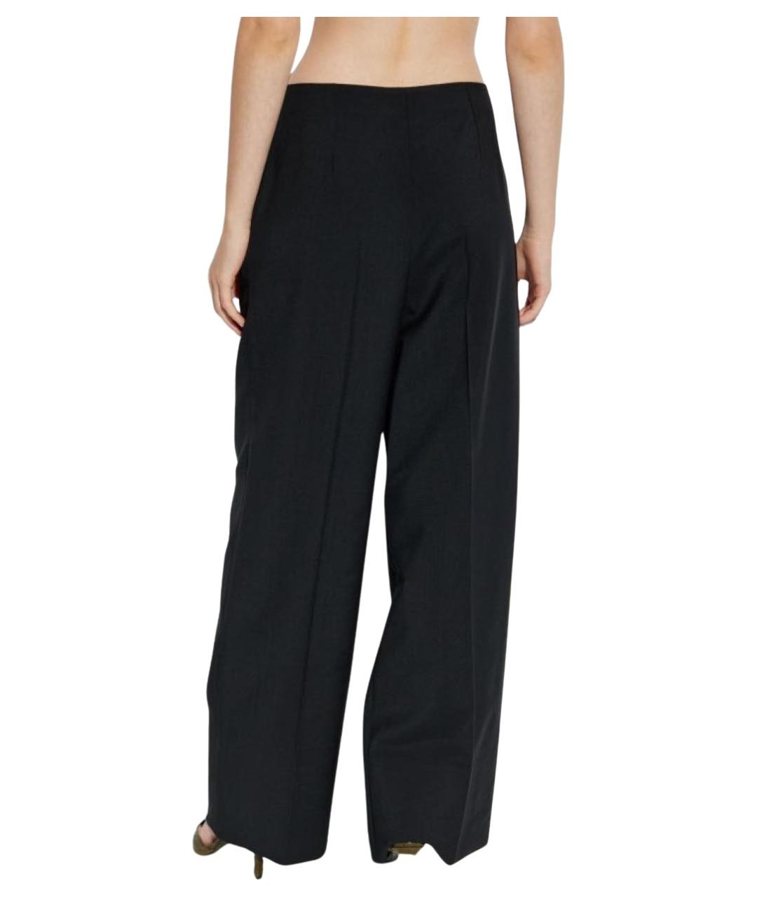 FENDI Черные шерстяные брюки широкие, фото 4