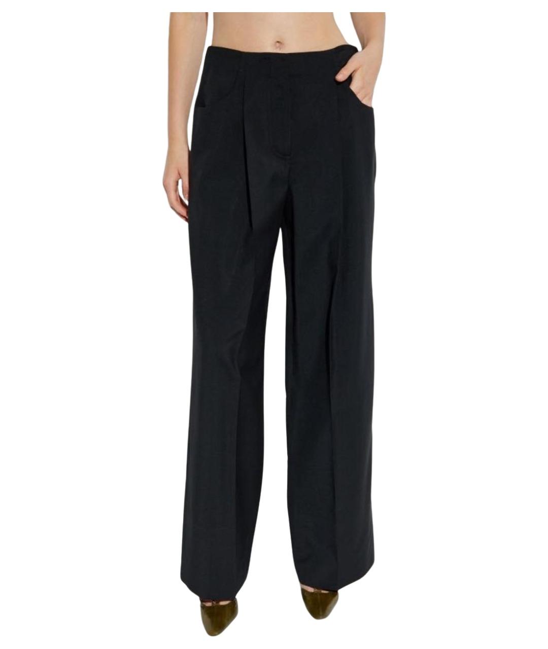 FENDI Черные шерстяные брюки широкие, фото 7