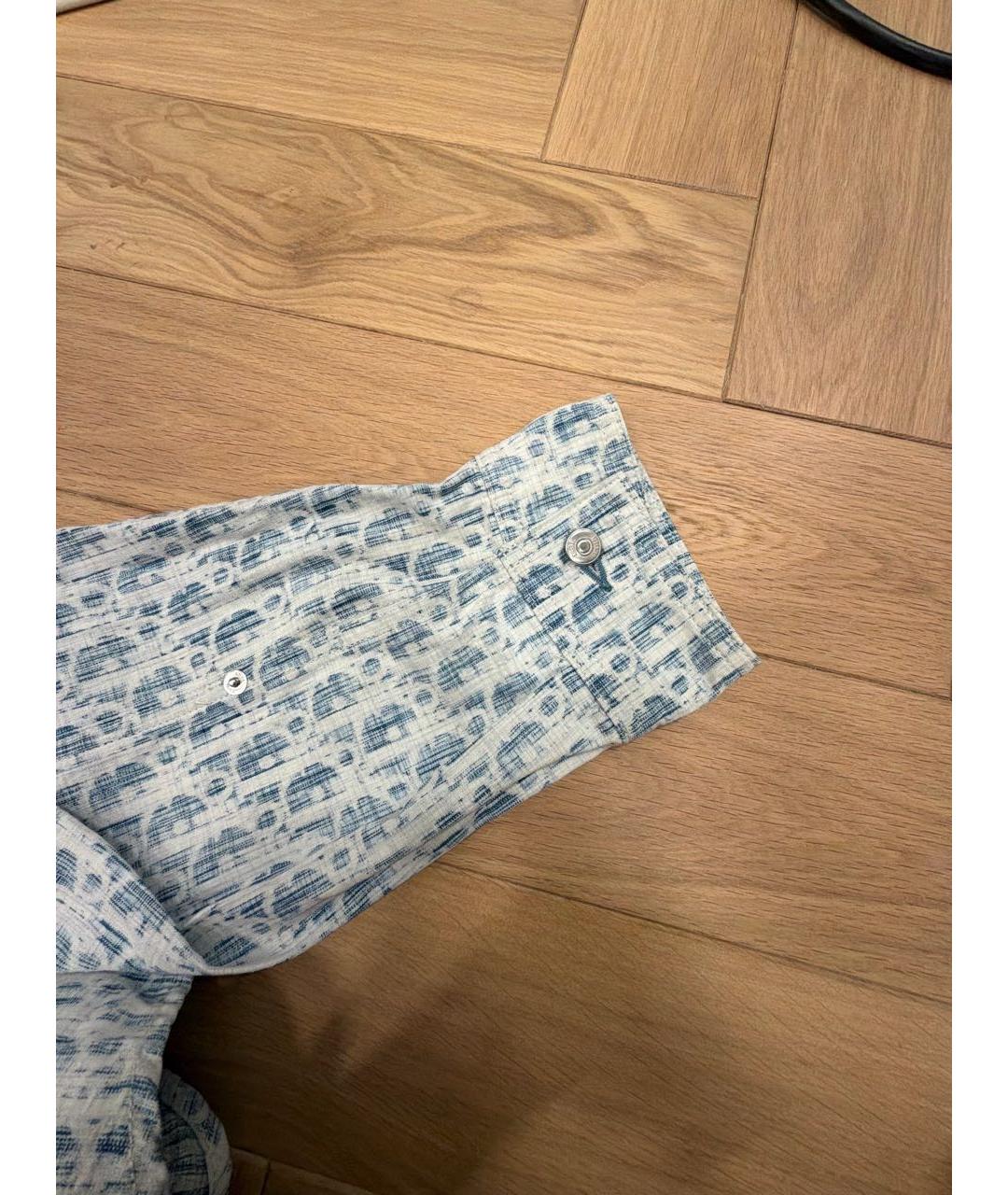 CHRISTIAN DIOR Голубая хлопковая кэжуал рубашка, фото 4