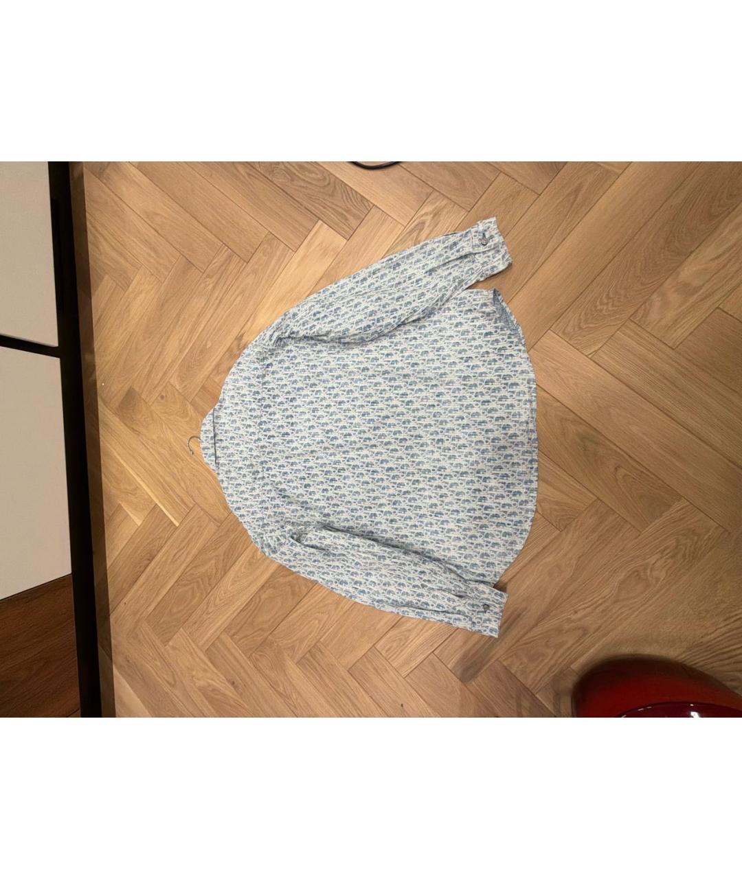 CHRISTIAN DIOR Голубая хлопковая кэжуал рубашка, фото 2