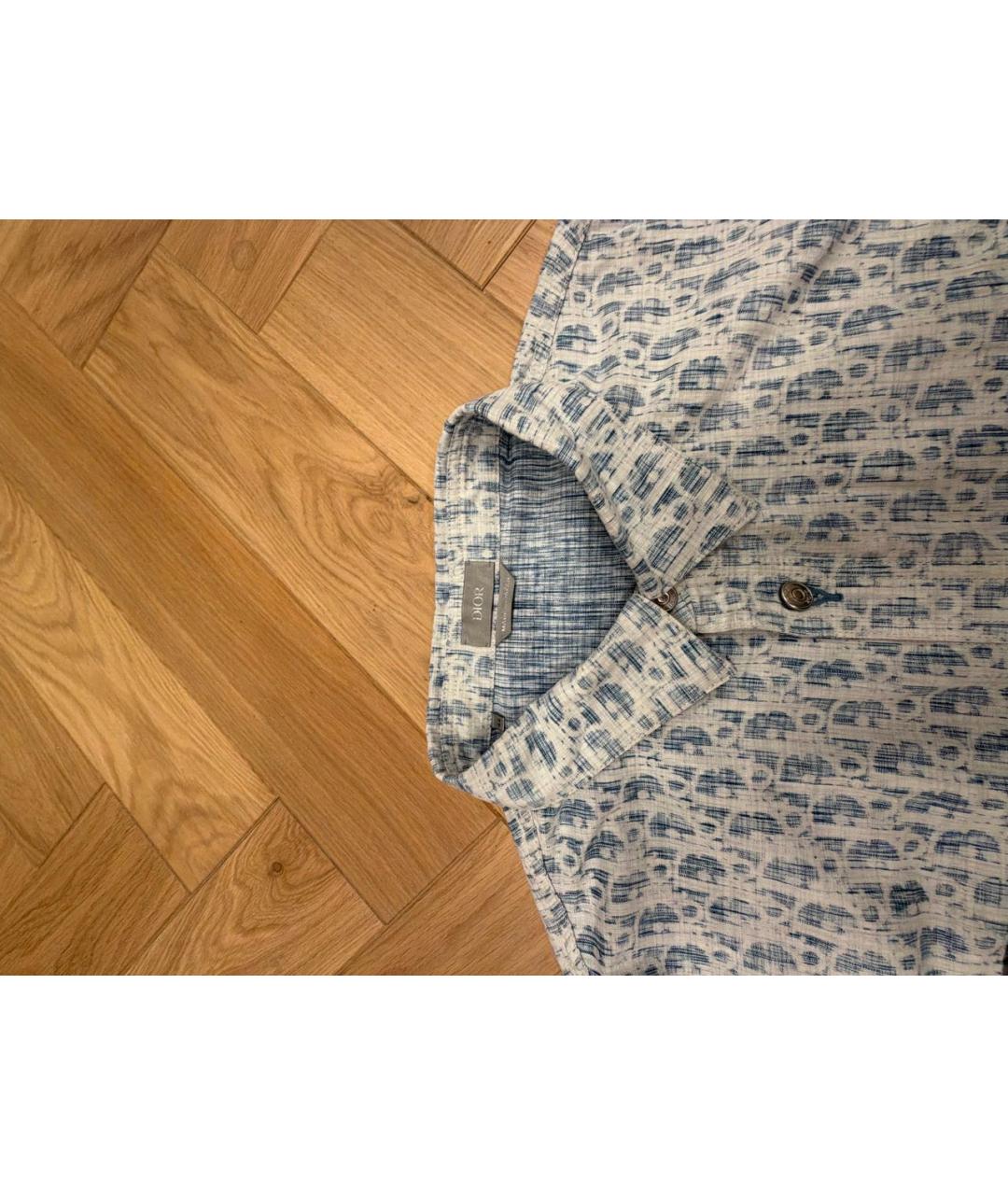 CHRISTIAN DIOR Голубая хлопковая кэжуал рубашка, фото 3