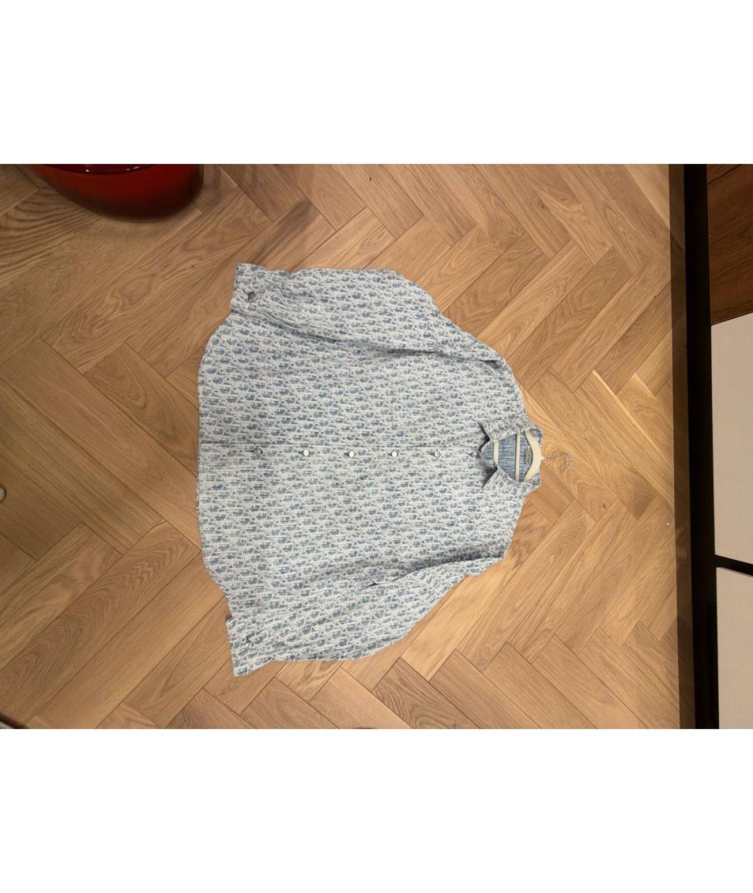 CHRISTIAN DIOR Голубая хлопковая кэжуал рубашка, фото 5