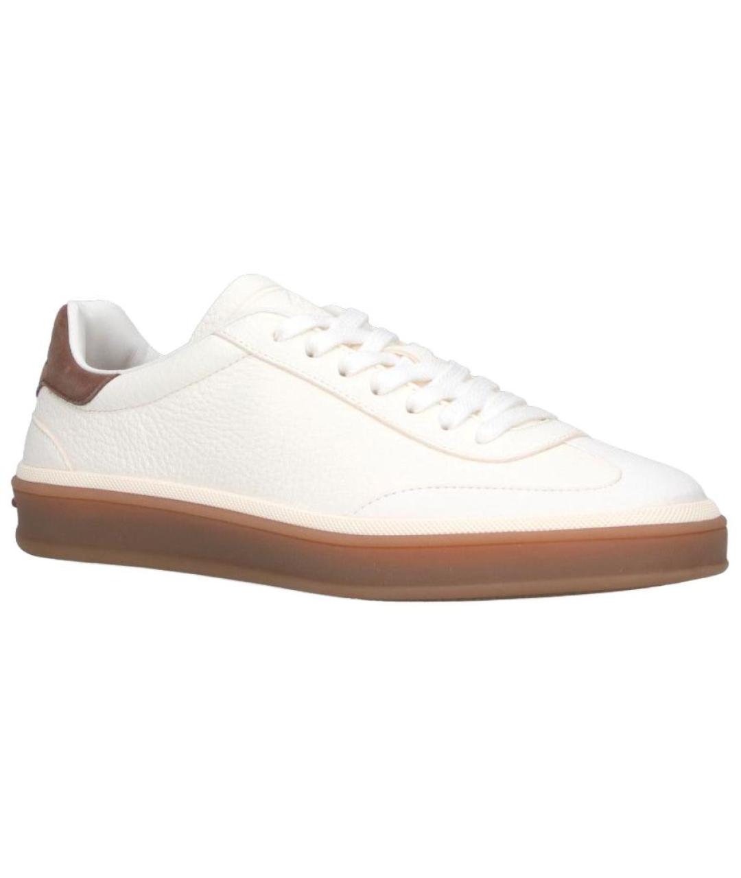 LORO PIANA Белые замшевые кроссовки, фото 3