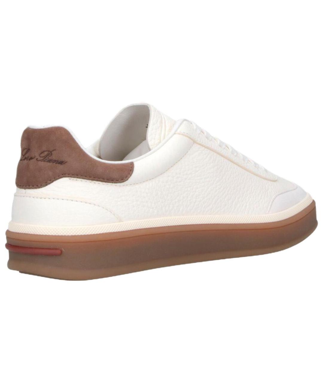 LORO PIANA Белые замшевые кроссовки, фото 4