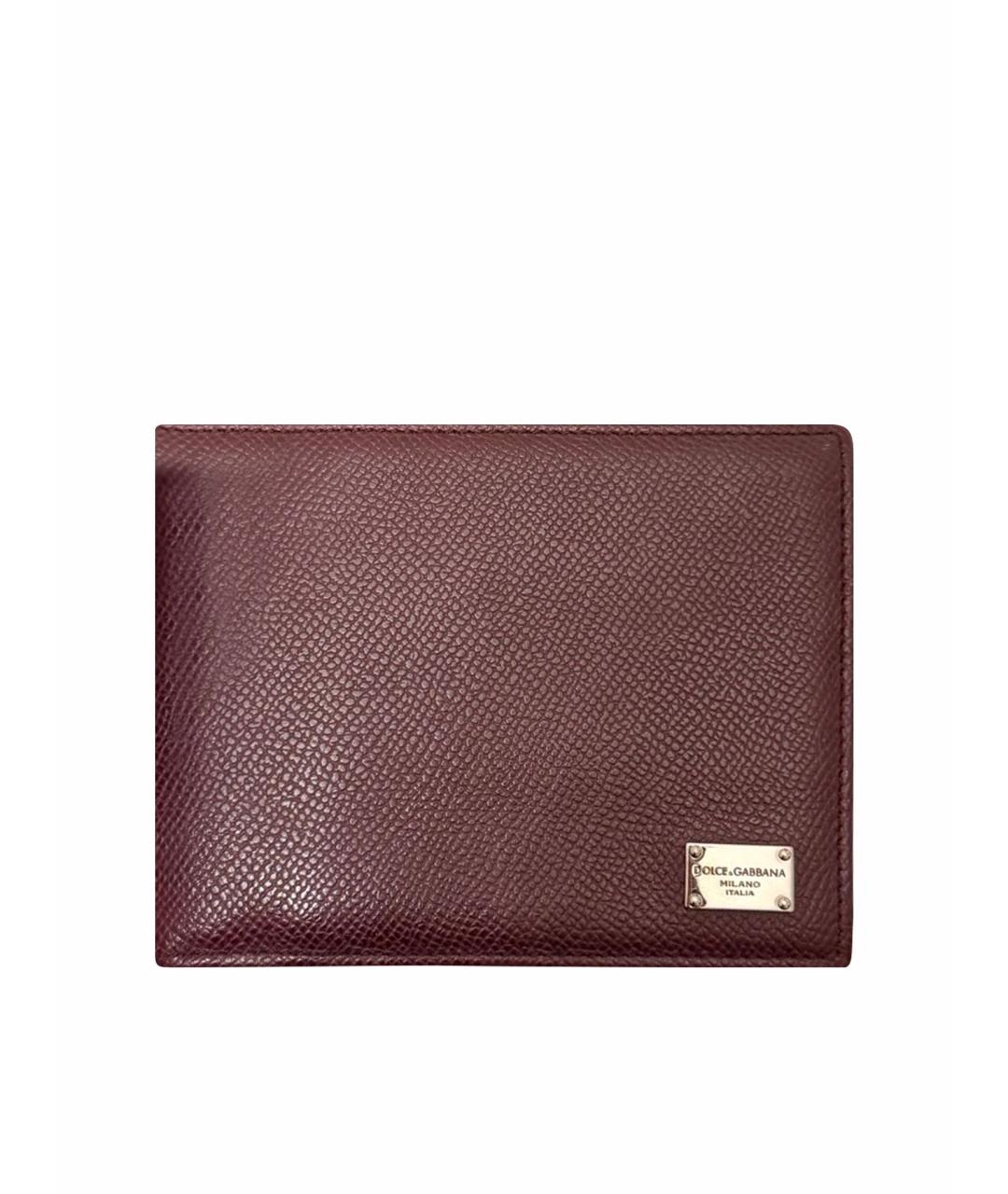 DOLCE&GABBANA Бордовый кожаный кошелек, фото 1