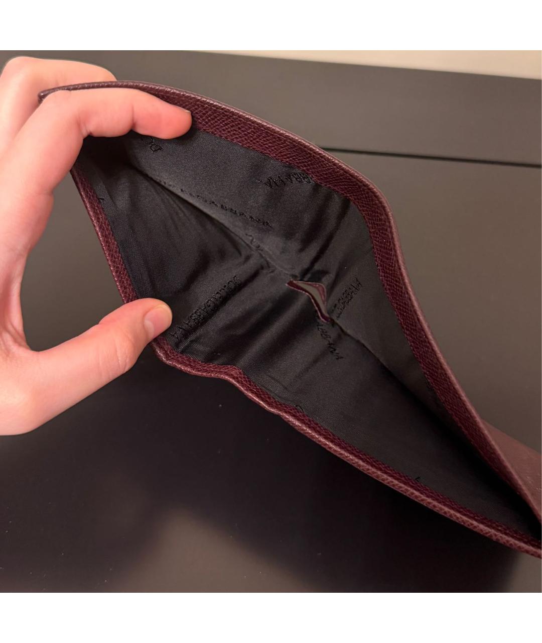 DOLCE&GABBANA Бордовый кожаный кошелек, фото 3