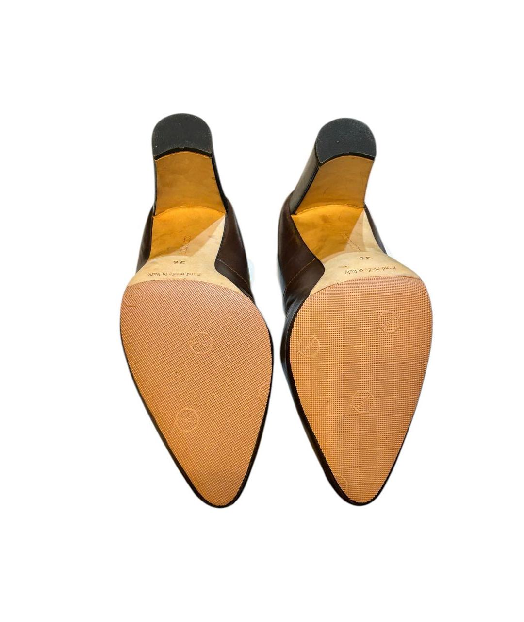 MANOLO BLAHNIK Коричневые кожаные туфли, фото 7