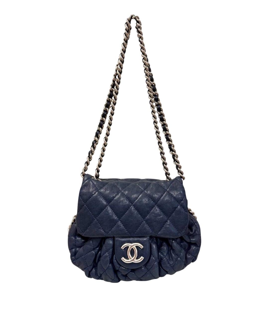 CHANEL Синяя кожаная сумка через плечо, фото 1