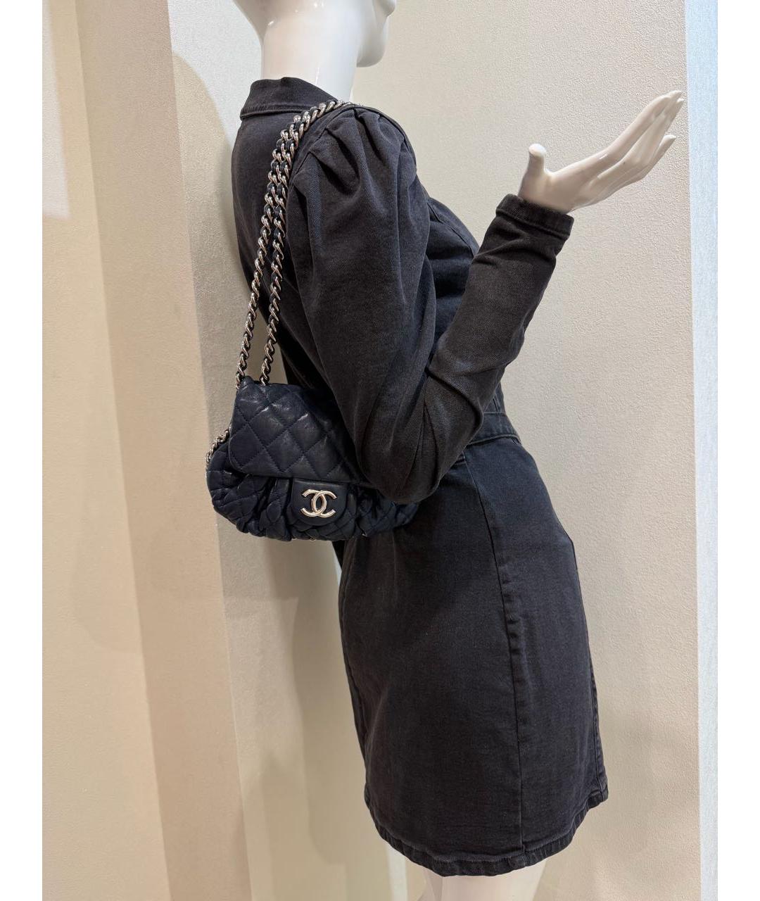 CHANEL Синяя кожаная сумка через плечо, фото 8