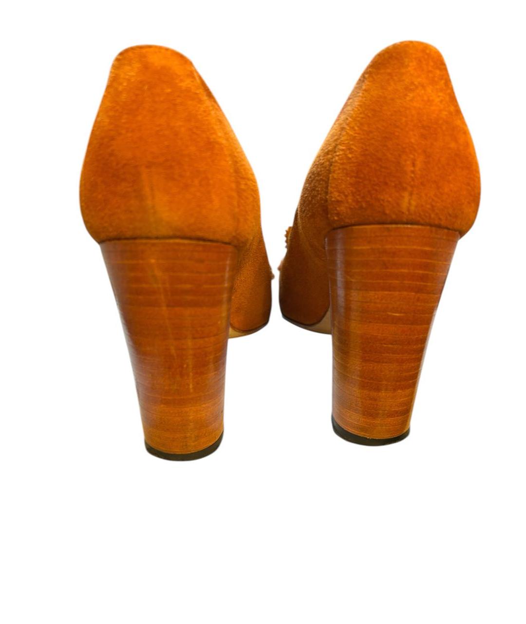 MANOLO BLAHNIK Оранжевое замшевые туфли, фото 7
