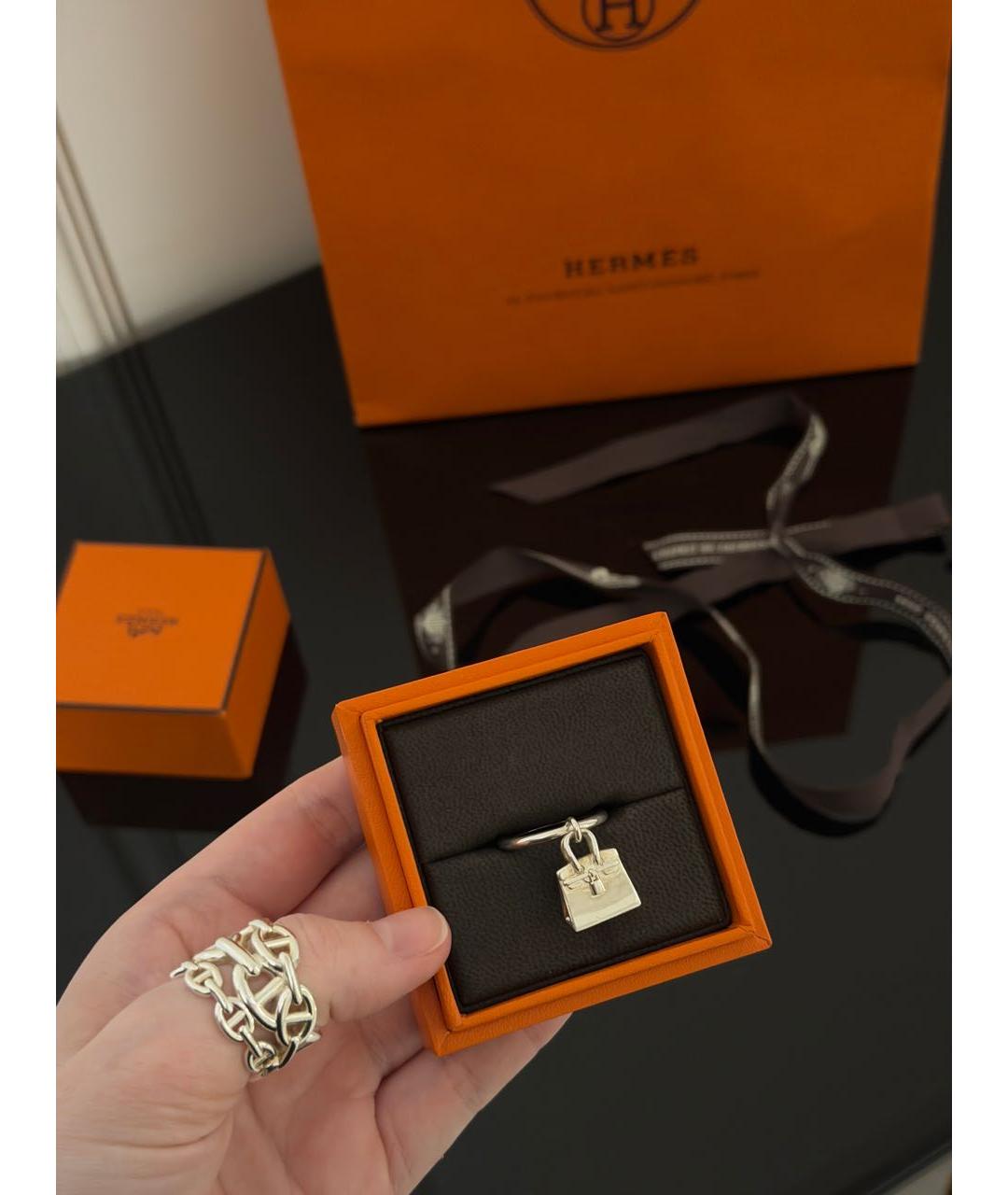 HERMES Серебряное серебряное кольцо, фото 3