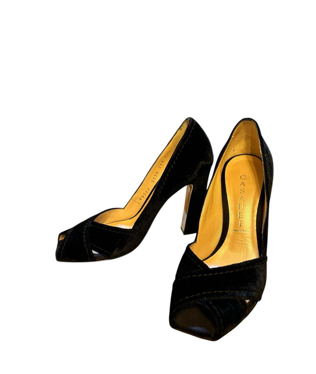 CASADEI Черные бархатные туфли, фото 5