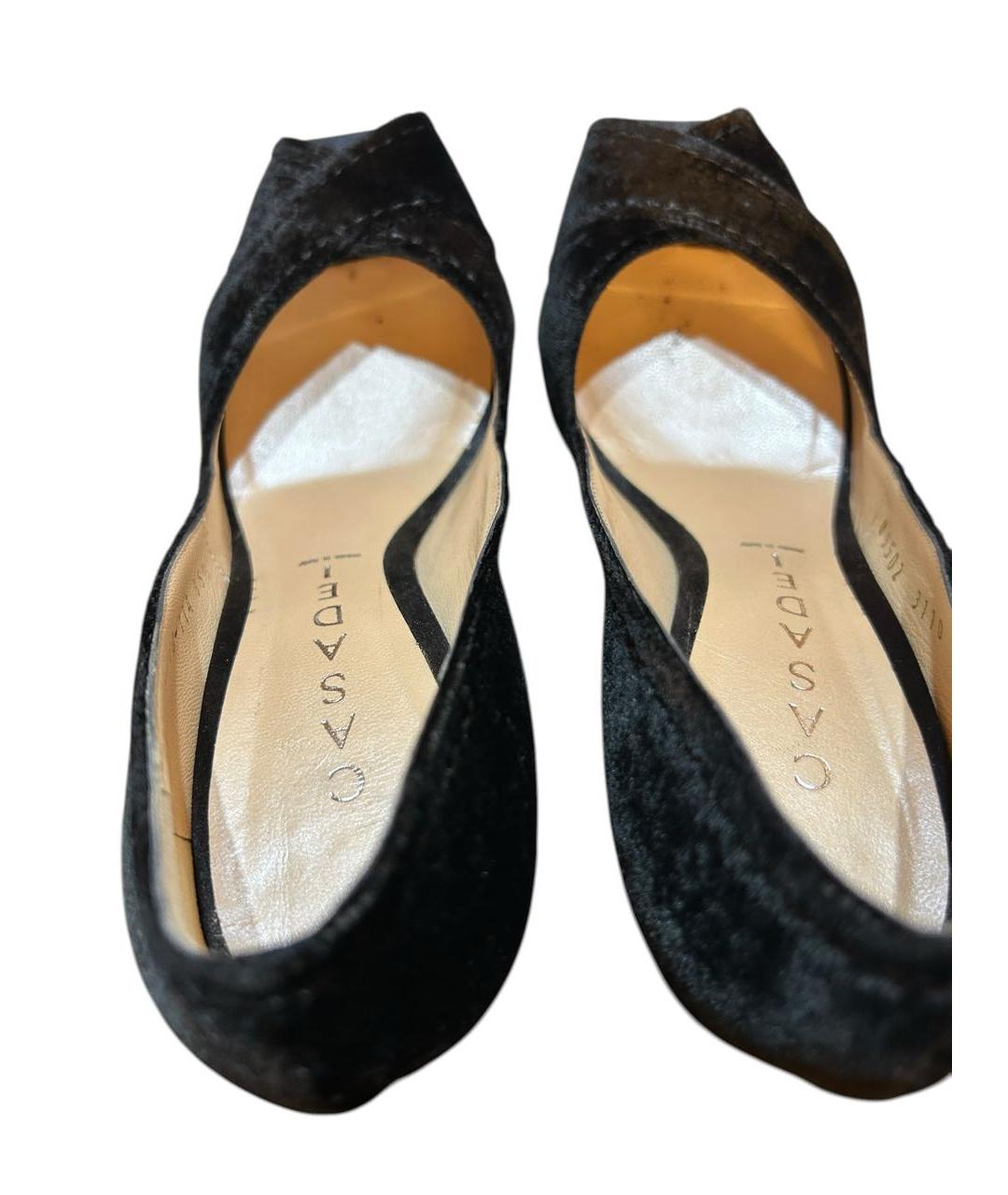 CASADEI Черные бархатные туфли, фото 6