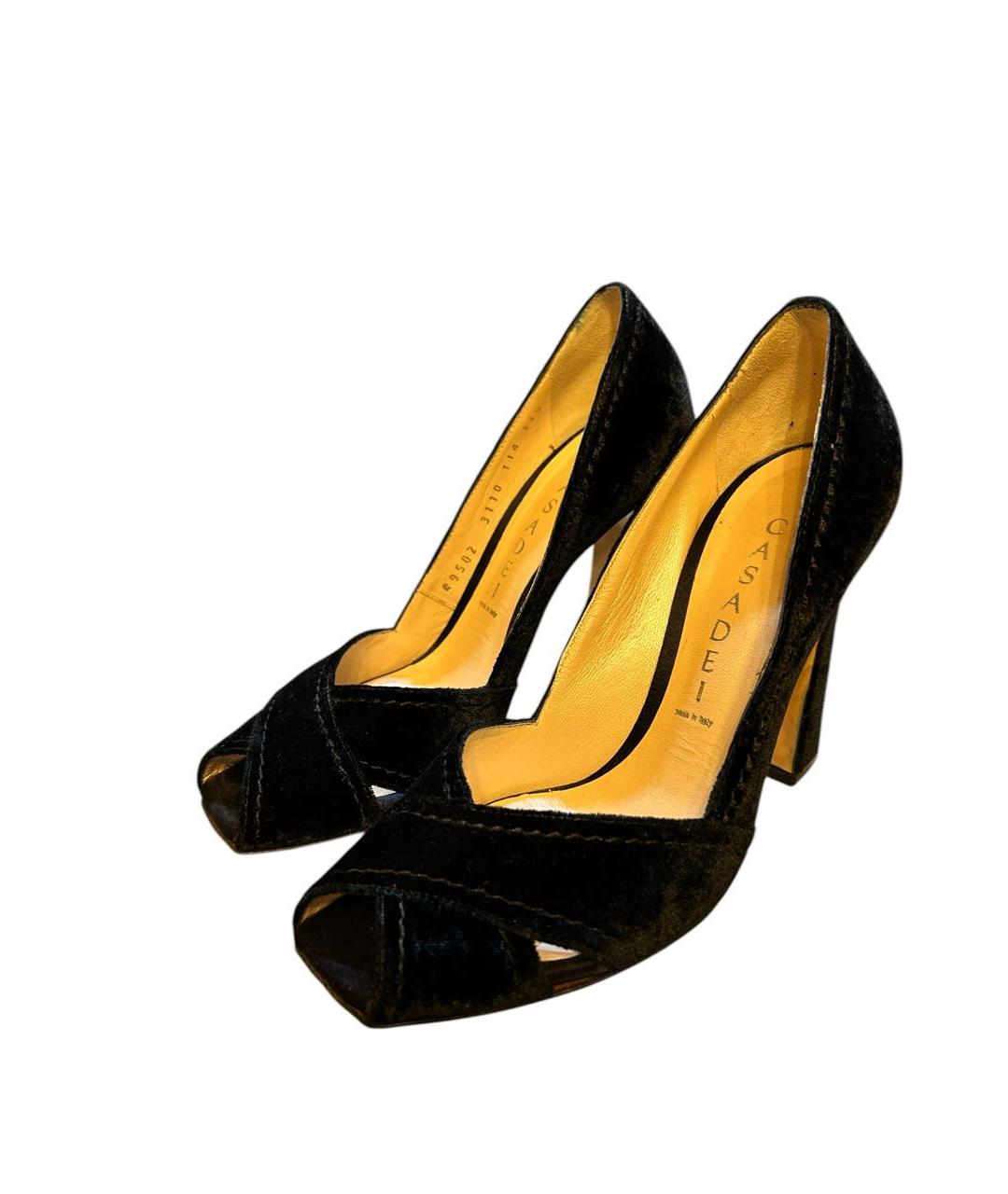 CASADEI Черные бархатные туфли, фото 3