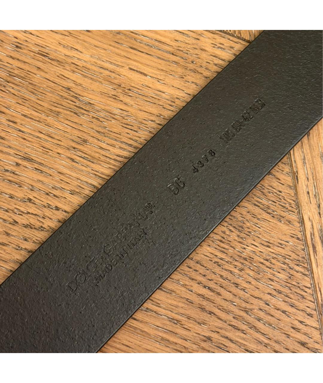 DOLCE&GABBANA Черный кожаный ремень, фото 3