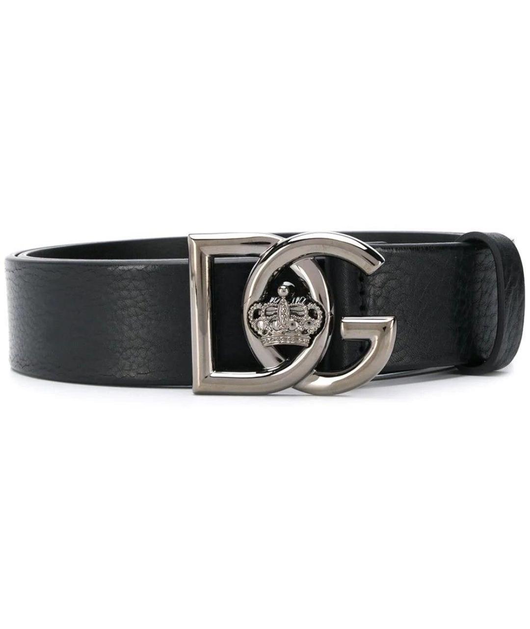 DOLCE&GABBANA Черный кожаный ремень, фото 1