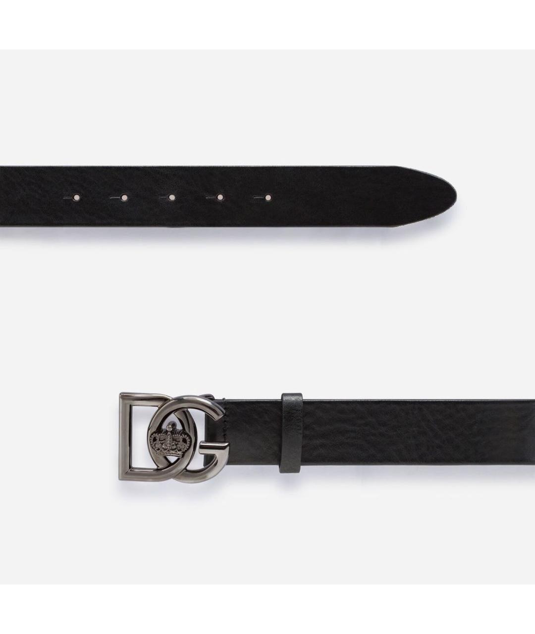 DOLCE&GABBANA Черный кожаный ремень, фото 2